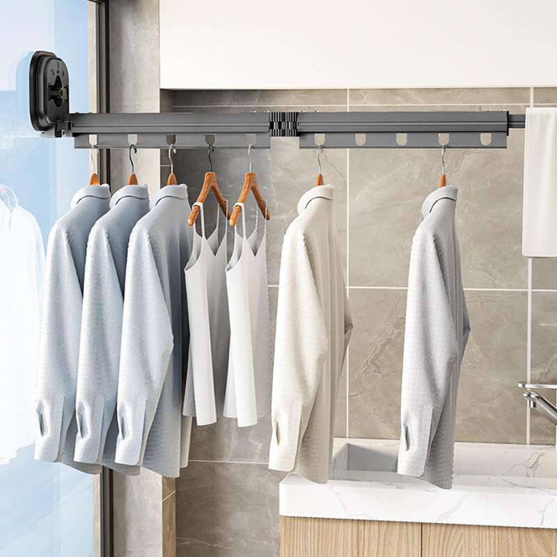 Hot Sale 50% OFFWall-Mounted Folding Clothes Drying Rack/Shower Curtain Holder