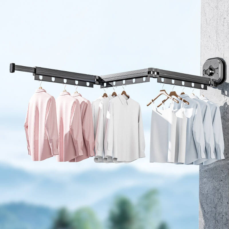 Hot Sale 50% OFFWall-Mounted Folding Clothes Drying Rack/Shower Curtain Holder