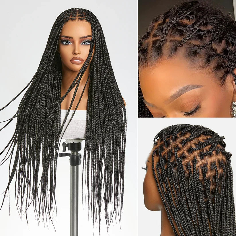 🥰[New Arrival] Salon Braids Super Natural Scalp Full HD Lace Knotless Box Braided Wig