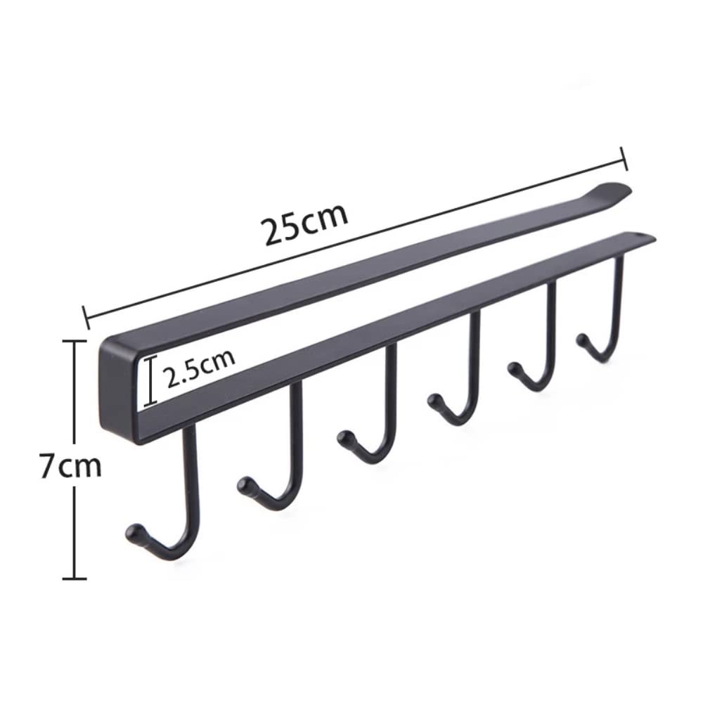 Under-Shelf 6-Hook Mug & Cup Holder Rack (pack of 2)â€?Space-Saving Kitchen Cabinet Organizer,f