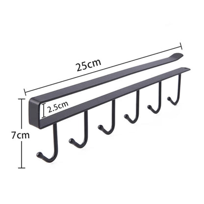 Under-Shelf 6-Hook Mug & Cup Holder Rack (pack of 2)â€?Space-Saving Kitchen Cabinet Organizer,f