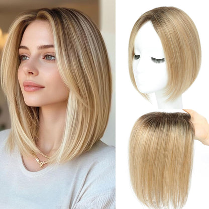 Straight Hair Topper for Crown Thinning – Natural Coverage at the Crown