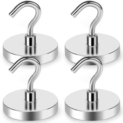 Steel Magnetic Hook â€?Rust-Resistant, Hanging for Fridge, Garage & Kitchen (Pack of 4)-.g