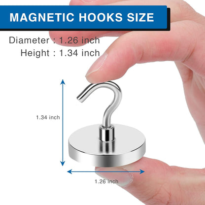 Steel Magnetic Hook â€?Rust-Resistant, Hanging for Fridge, Garage & Kitchen (Pack of 4)-.g