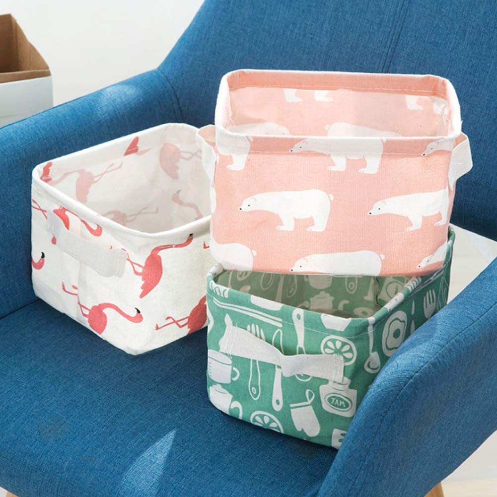 Small Foldable Canvas Storage Basket (Pack of 4) ,g