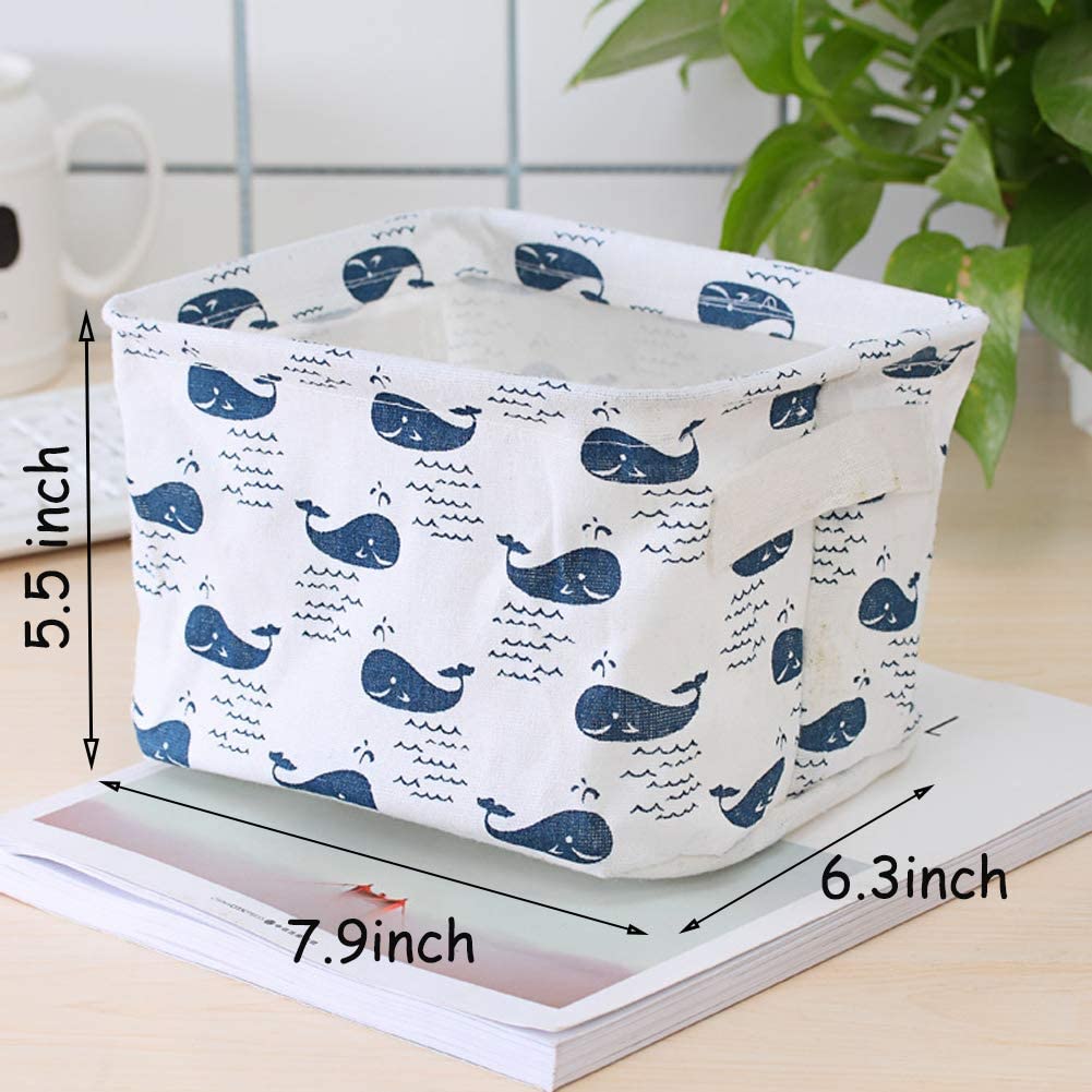Small Foldable Canvas Storage Basket (Pack of 4) ,g