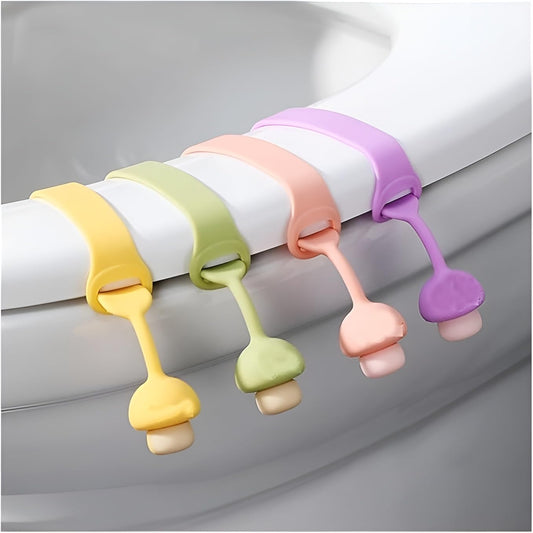 Silicone Toilet Seat Lifter Handle (Pack of 4) â€?Self-Adhesive Hygienic Toilet Cover Clip; f
