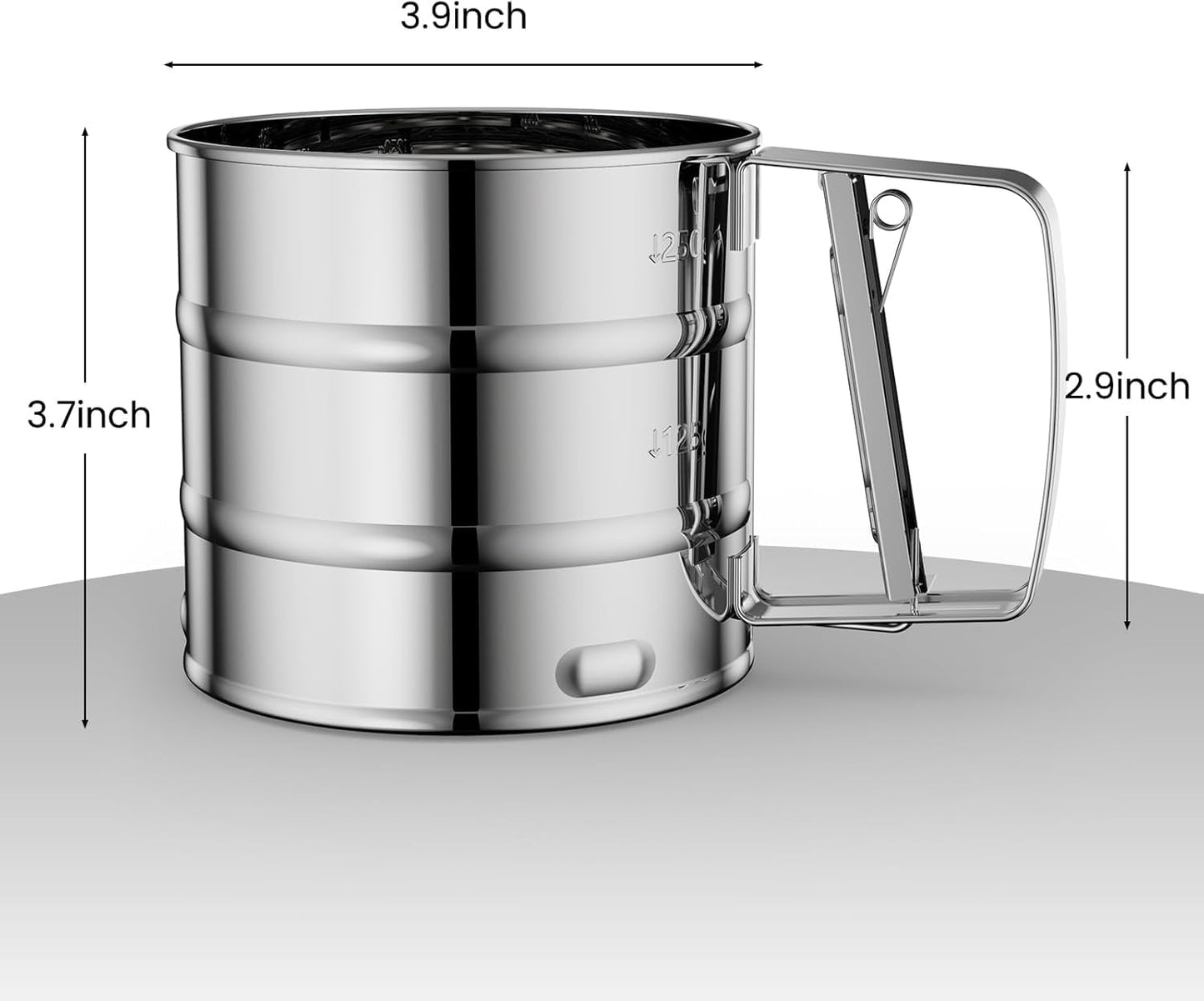 Steel Manual Flour Sifter â€?Clean, Quick & Efficient Sieving-.f