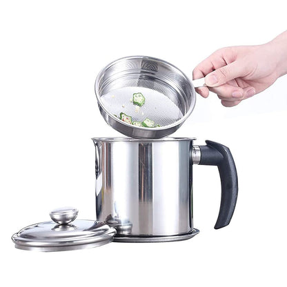 Stainless Steel Oil Filter Jar- Premium and Long Lasting.g