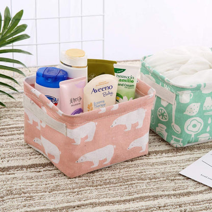 Small Foldable Canvas Storage Basket (Pack of 4) ,g