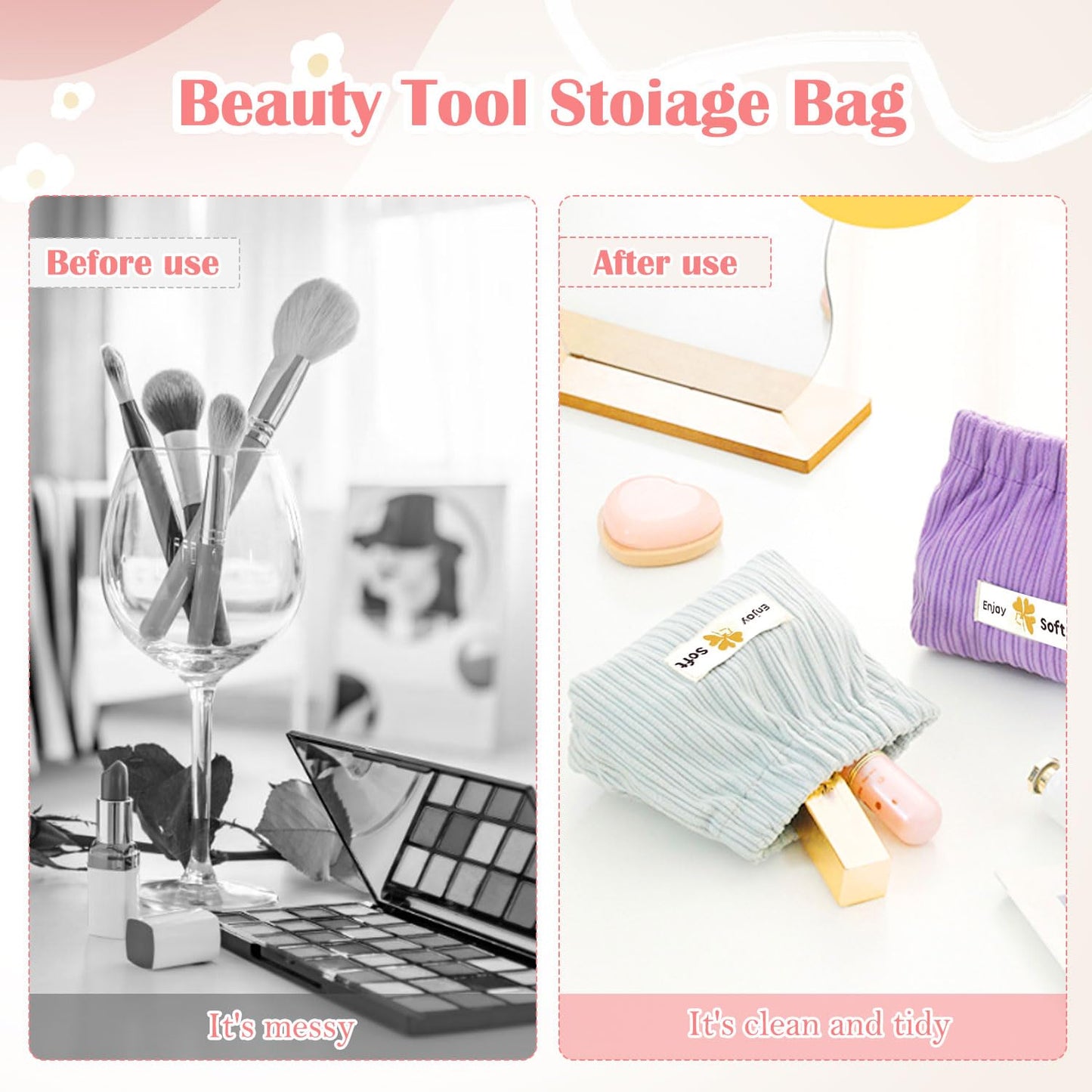 Stylish Corduroy Elastic Mini Organizer Pouch â€?Compact & Versatile Storage Solution -Pack of 3 .g