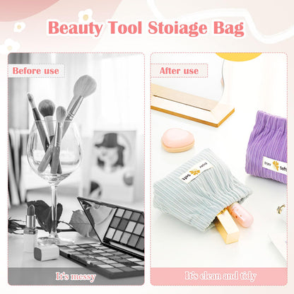 Stylish Corduroy Elastic Mini Organizer Pouch â€?Compact & Versatile Storage Solution -Pack of 3 .g