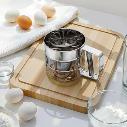 Steel Manual Flour Sifter â€?Clean, Quick & Efficient Sieving-.f