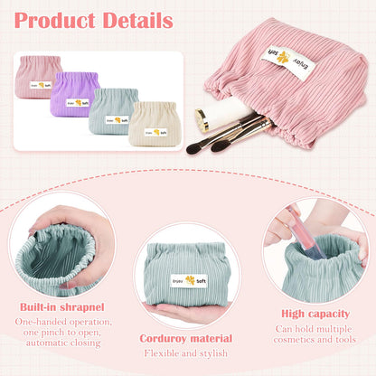 Stylish Corduroy Elastic Mini Organizer Pouch â€?Compact & Versatile Storage Solution -Pack of 3 .g
