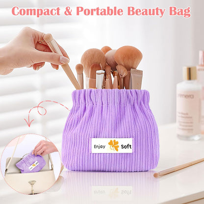 Stylish Corduroy Elastic Mini Organizer Pouch â€?Compact & Versatile Storage Solution -Pack of 3 .g