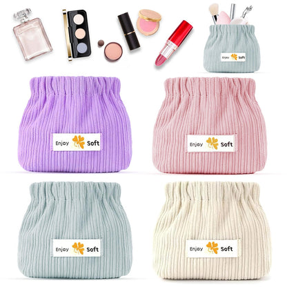 Stylish Corduroy Elastic Mini Organizer Pouch â€?Compact & Versatile Storage Solution -Pack of 3 .g