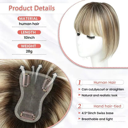 Natural Human Hair Topper – Invisible Volume & Seamless Blend