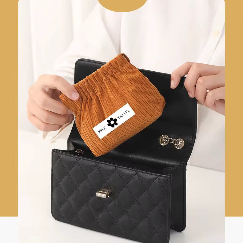 Stylish Corduroy Elastic Mini Organizer Pouch â€?Compact & Versatile Storage Solution -Pack of 3 .g