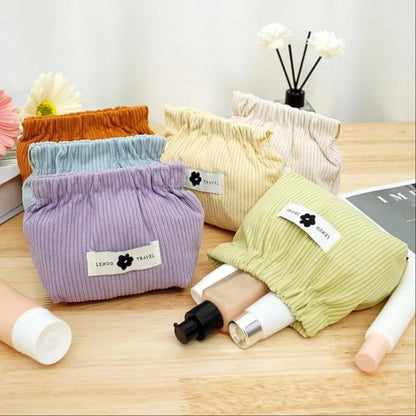 Stylish Corduroy Elastic Mini Organizer Pouch â€?Compact & Versatile Storage Solution -Pack of 3 .g